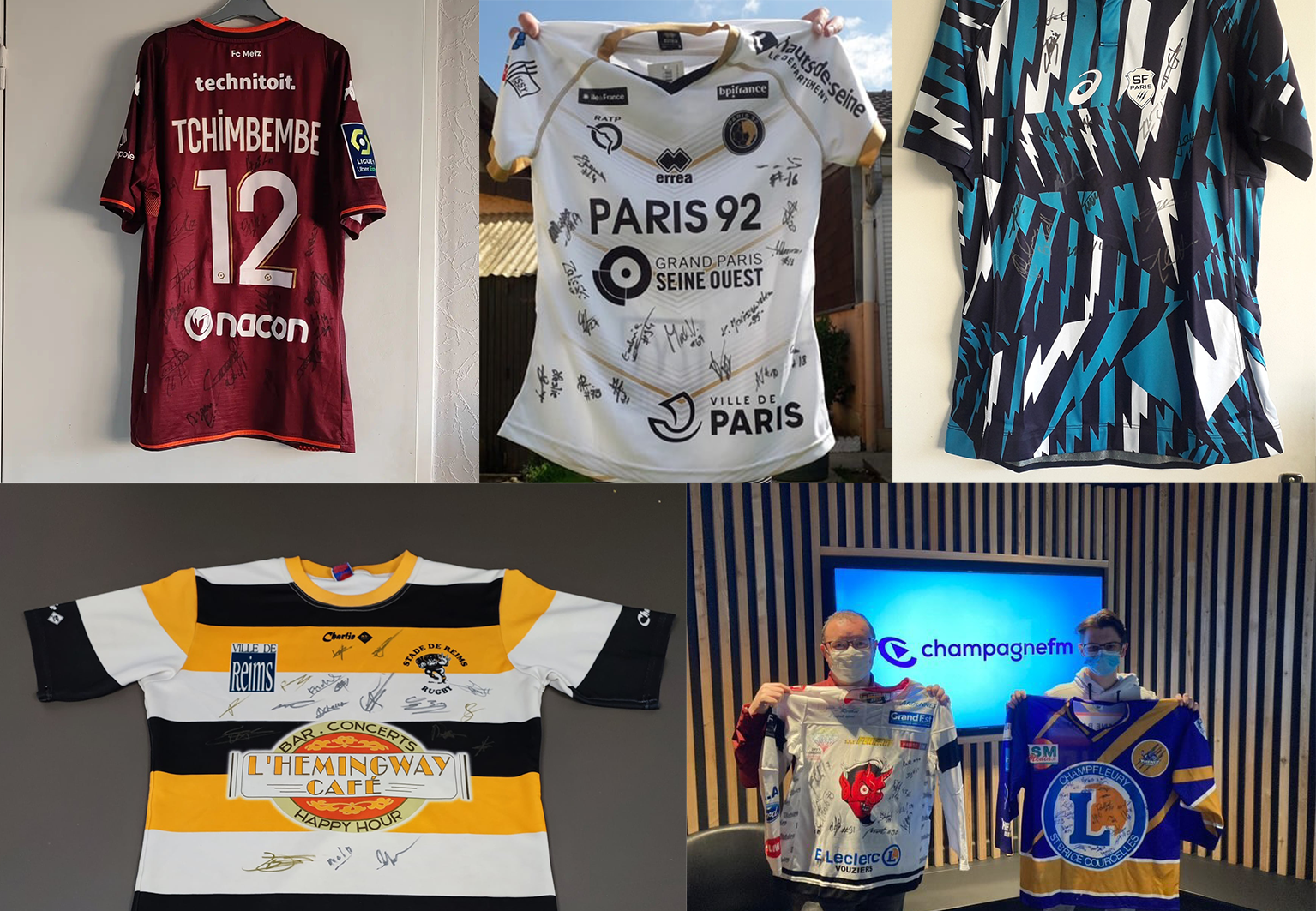 Collage maillots mickael rassemont 